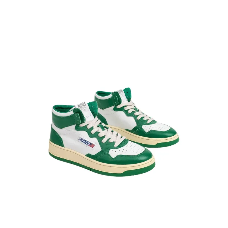 AUTRY Medalist High top Sneakers 'White Green'-1