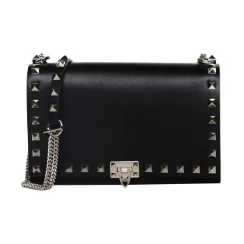 Valentino GARAVANIRockstud Leather Crossbody Bag Shoulder Bag Women's Black
