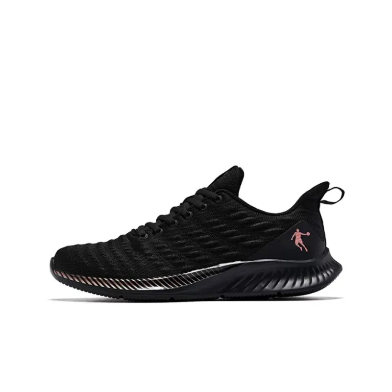 QIAODAN Cushioning Lightweight Low Top Running Shoes Men's Black Gold-0