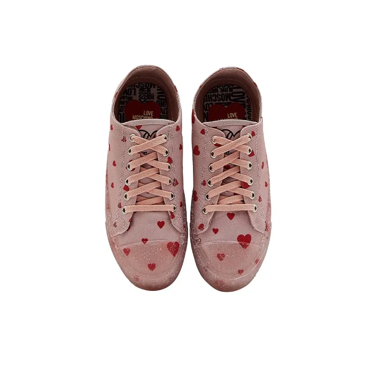 LOVE MOSCHINO Stylish Skateboarding Shoes Women's Pink-3