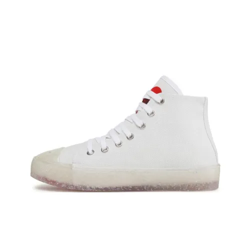 LOVE MOSCHINO Skateboard Shoes Women's High-Top White