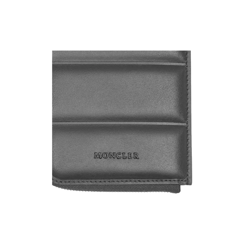 Moncler Leather Lanyard Wallet Trumpets Men's Black-4