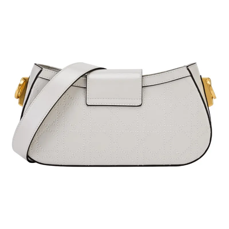 Hush Puppies Cow Leather Crossbody Bag Medium Size Women's Gray/White-8