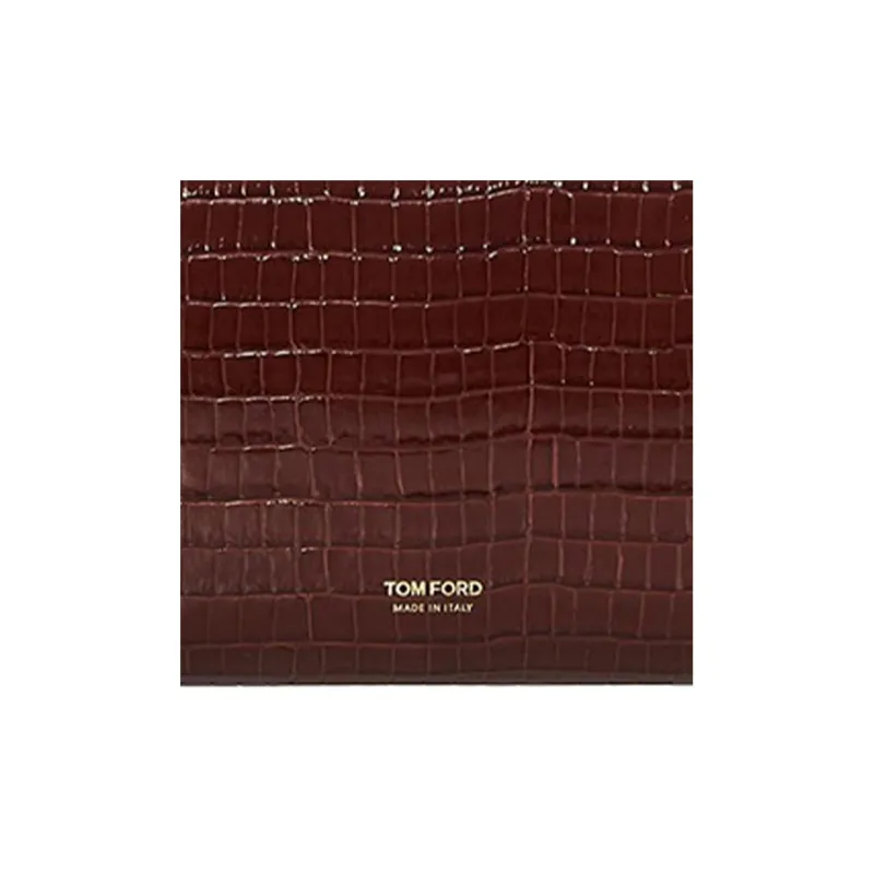 TOM FORD Calfskin Clutch Men's Brown-2