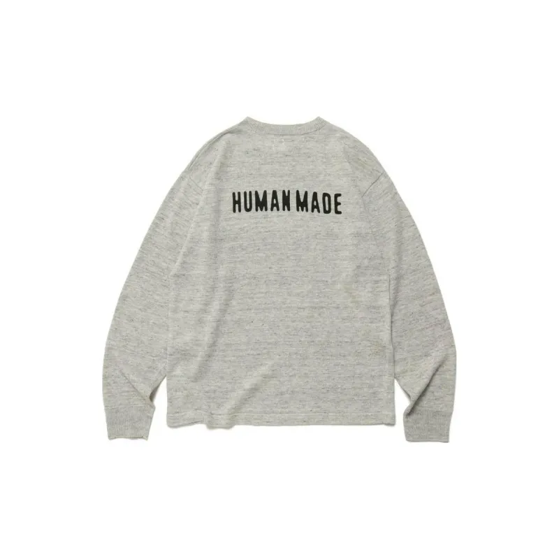 HUMAN MADE Linen Blend Knit Sweater White-1