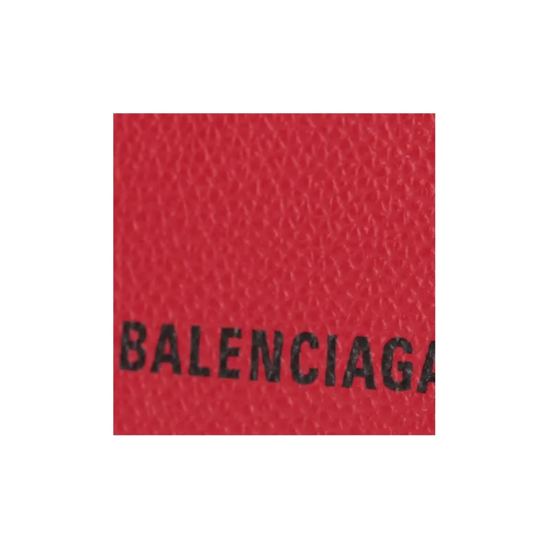 Balenciaga Cash Calfskin Wallet Card Holder Coin Purse Women's Red-3