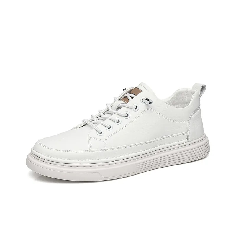 ST&SAT Small White Shoes Stylish Skateboarding Shoes Men's White-1