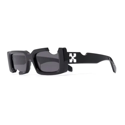 OFF-WHITE Cady Rectangular Frame Sunglasses Black/White OWRI026S21PLA0011001