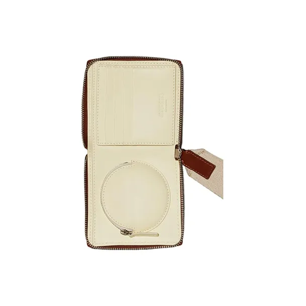 Jacquemus Smooth Leather With Linen Wallet Men's Brown-1
