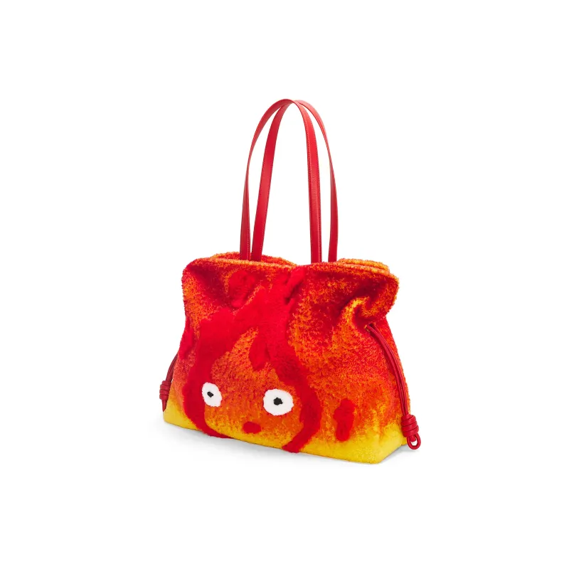 LOEWE Haruki's Mobile Castle Collaboration Shearling Shoulder Bag Clutch Extra Large Women's Red-3