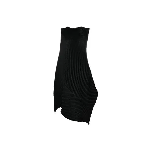 ISSEY MIYAKE Sleeveless Dresses Women's Black