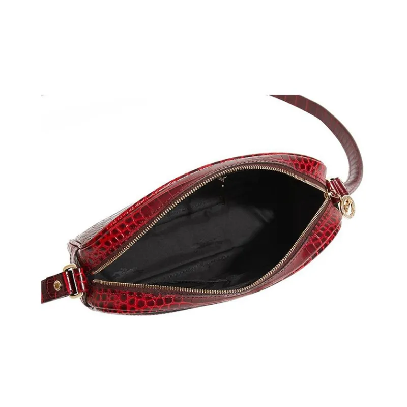 LONGCHAMP Le Pliage Leather Crossbody Bag Shoulder Bag Women's Burgundy-5