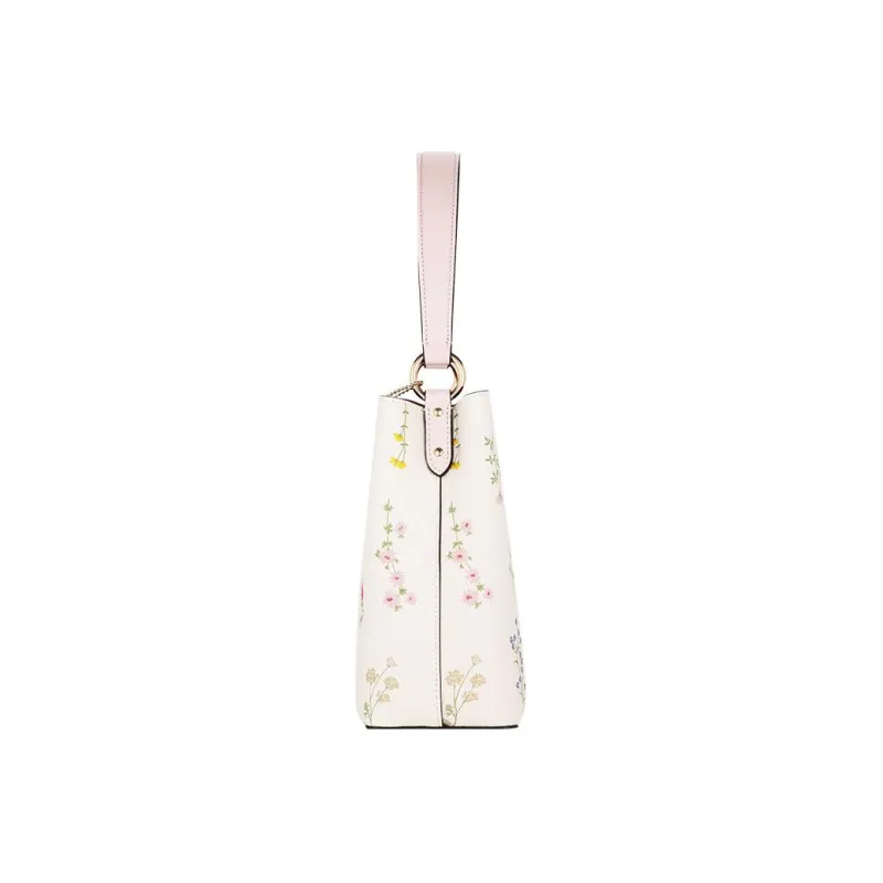 COACH Town PVC Bucket Bags Handbags Shoulder Bag Crossbody Bag Medium Size Women's White & Pink-3