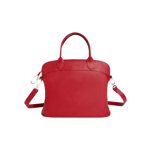 LONGCHAMP Le Foulonné Leather Briefcase Shoulder Bag Crossbody Bag Handbag Women's Red