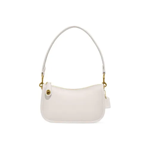 COACH Swinger Cow Leather Mahjong Bag Shoulder Bag Handbag Women's Pink White