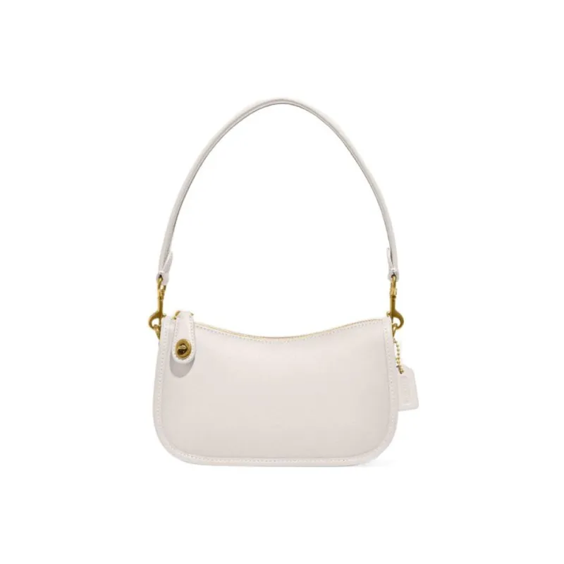 COACH Swinger Cow Leather Pochette, Shoulder Bag, Handbag Women's Pink White-0