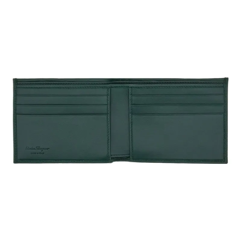 FERRAGAMO GANCINI Calfskin Wallet Men's Green-3