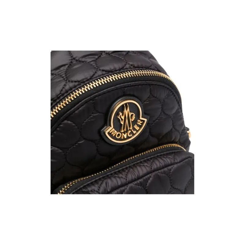 Moncler With Calfskin Backpack Small Size Women's Black-2