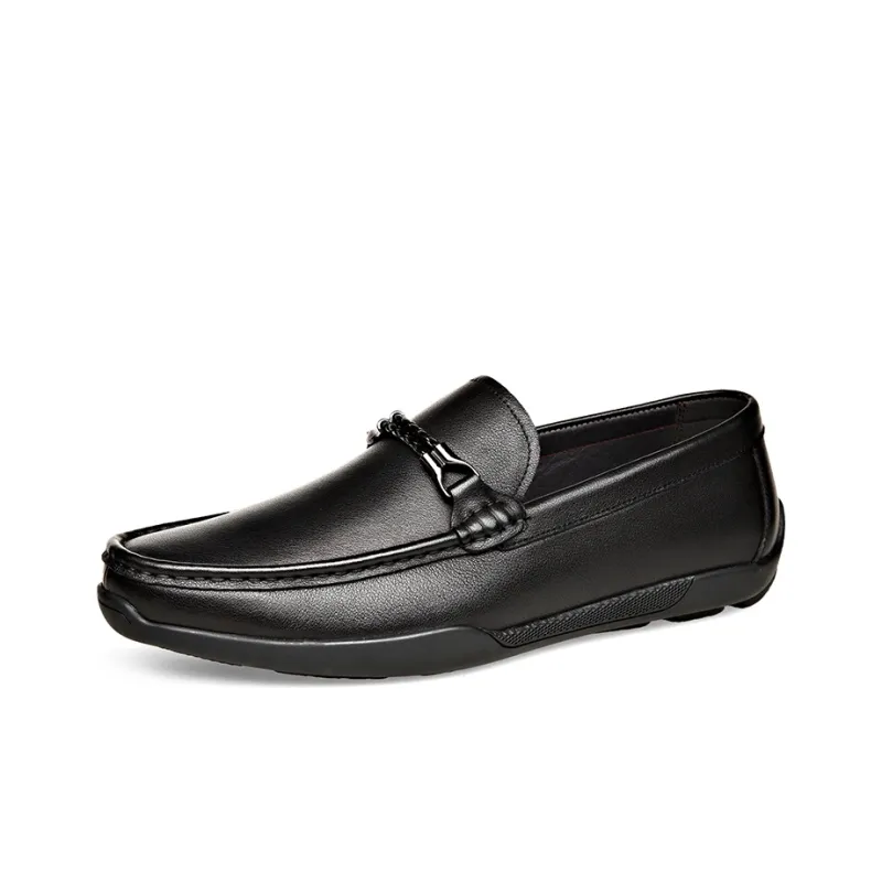 ST&SAT Leather Shoes Men's Black-1