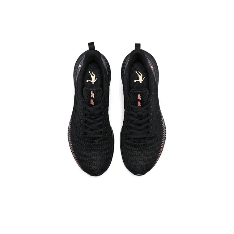 QIAODAN Cushioning Lightweight Low Top Running Shoes Men's Black Gold-3