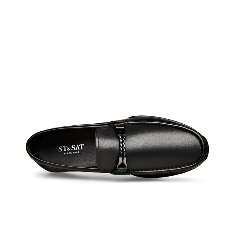ST&SAT Leather Shoes Men's Black-2