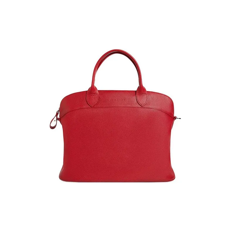 LONGCHAMP Le Foulonné Leather Briefcase Shoulder Bag Crossbody Bag Handbag Women's Red-2