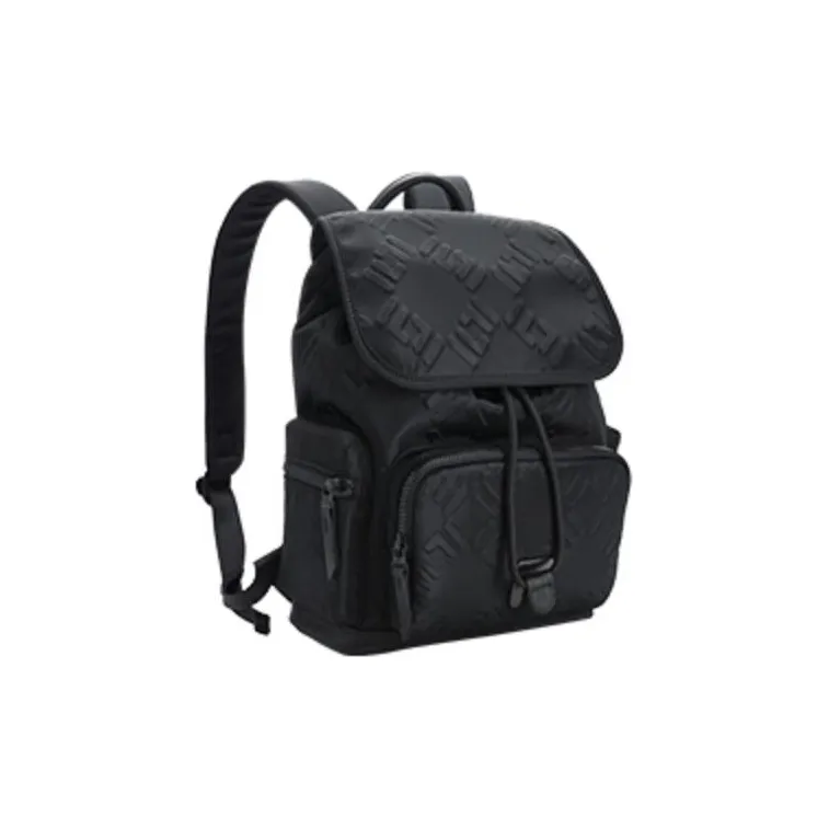 FILA FUSION Pu Synthetic Leather Backpack Regular Women's Pitch Black-2