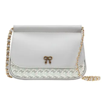 VANESSA HOGAN Monogram Pvc Trapezoid Crossbody Bag Shoulder Bag Women's Gray