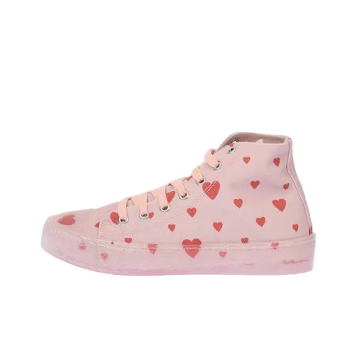 LOVE MOSCHINO Skateboard Shoes Women's High-Top Pink