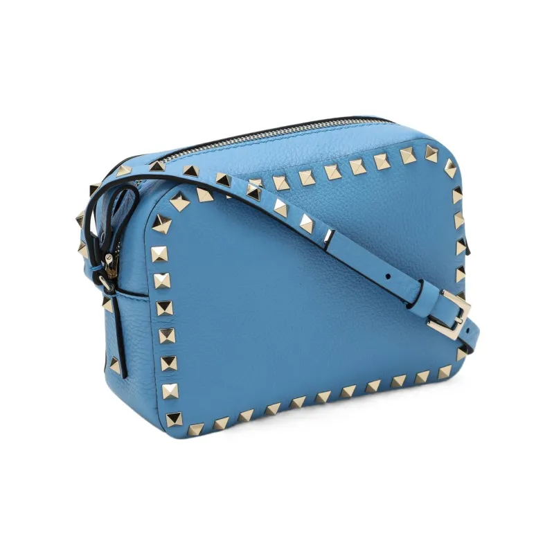Valentino GARAVANI Grained Cow Leather Camera Bags Crossbody Bag Shoulder Bag Women's Light Blue-1