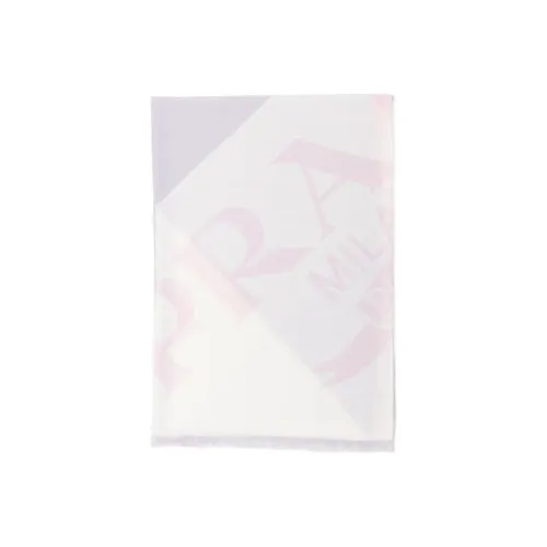 PRADA Knit Scarves Women's Ecru/Light Purple