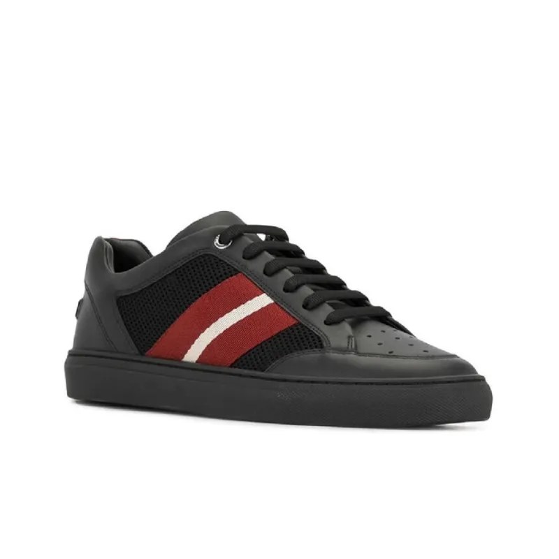 BALLY Low Top Stylish Skateboarding Shoes Men's Black Red-1