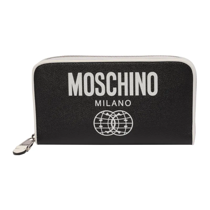 MOSCHINO Calfskin Shoulder Bag Crossbody Bag Wallets Men's Black-0