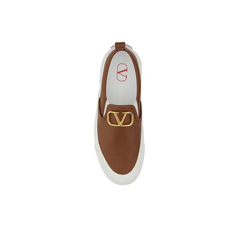 Valentino Low Top Stylish Skateboarding Shoes Men's Brown-2