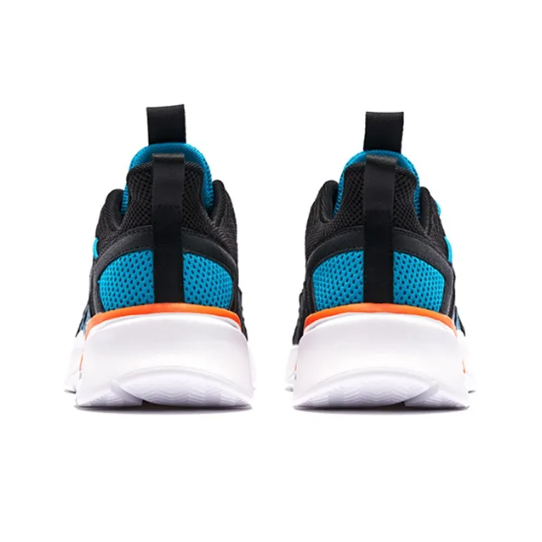 QIAODAN Breathable And Lightweight Low Top Casual Running Shoes Men's Black Cyan-4