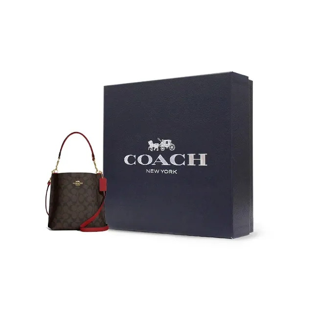 COACH Mollie Artificial Leather Bucket Bag, Handbag, Shoulder Bag, Crossbody Bag Trumpets Women's Brown-5