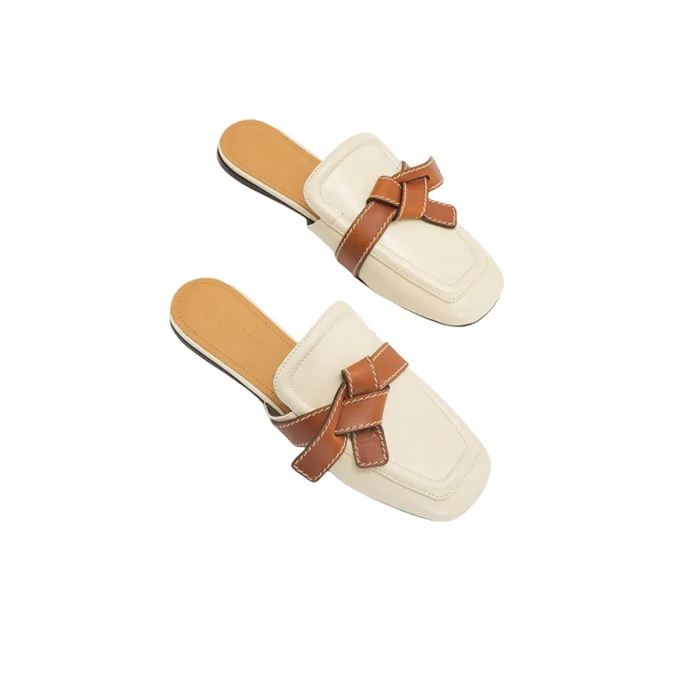 LOEWE Gate Closed Toe Slippers Women's White-3