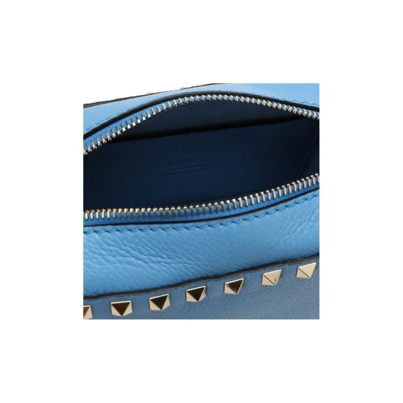 Valentino GARAVANI Grained Cow Leather Camera Bags Crossbody Bag Shoulder Bag Women's Light Blue-4