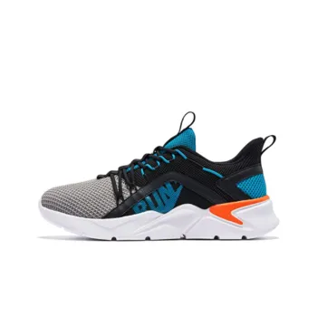QIAODAN Breathable And Lightweight Low Top Casual Running Shoes Men's Black Cyan
