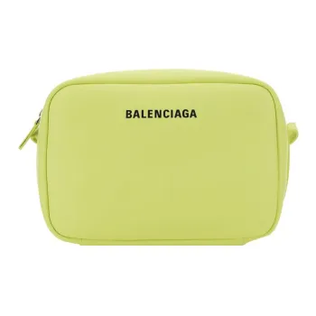 Balenciaga Calfskin Camera Bags Messenger Bag Unisex Lime
