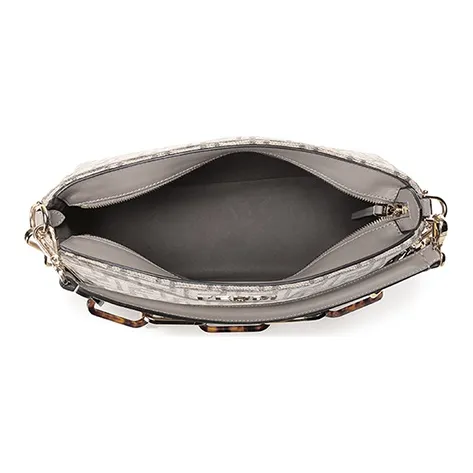 FENDI O'Lock Fabric Cow Leather Patchwork One Shoulder Handbags Regular Women's Light Brown-5