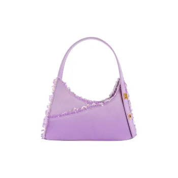 APEDE MOD Twist Cow Leather Denim Bag, Square Lock Bag, Shoulder Bag, Tote Bag, Shopping Bag, Handbag Women's Very Peri