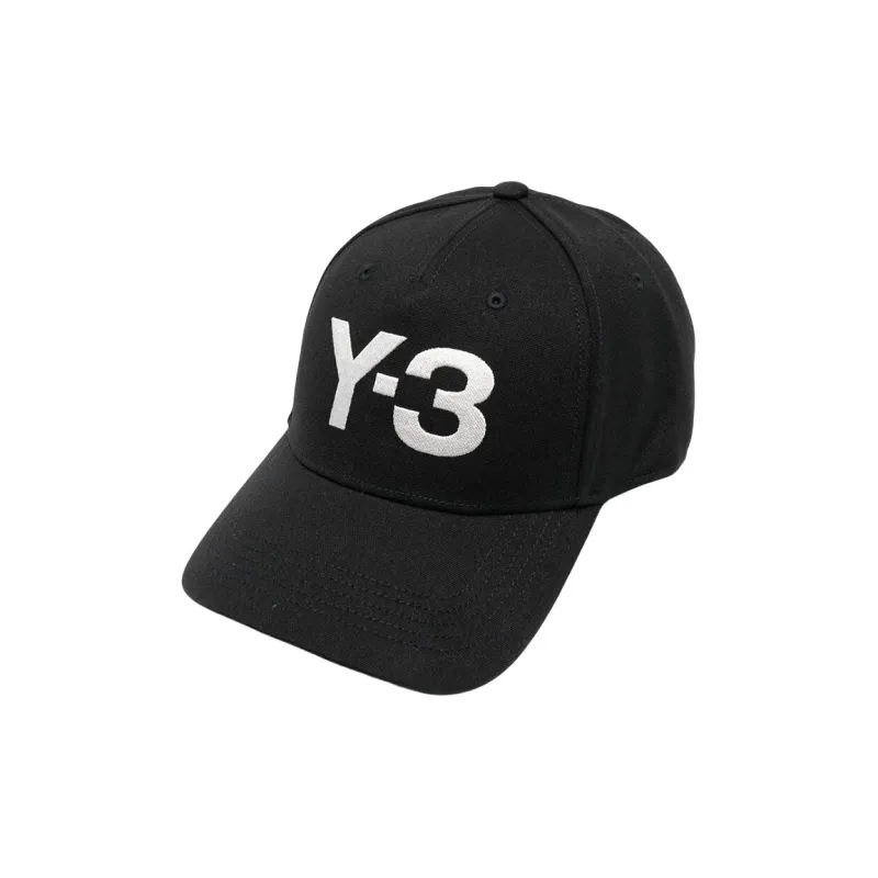 Y 3 Logo Embroidered Curved Peak Baseball Cap-0