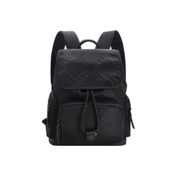FILA FUSION PU Synthetic Leather Backpack Regular Women's Pitch Black