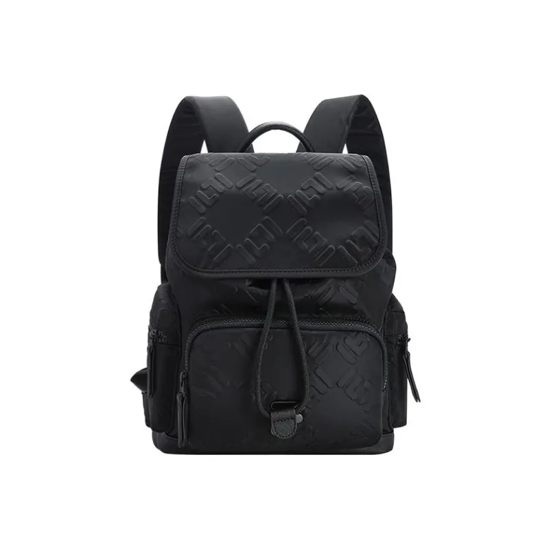 FILA FUSION Pu Synthetic Leather Backpack Regular Women's Pitch Black-0