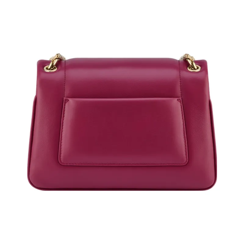 BVLGARI Serpenti Reverse Calfskin Crossbody Bag Shoulder Bag Women's Red-3