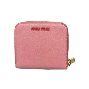 MIU MIU Matelassé Lambskin Wallet Small Size Women's Pink