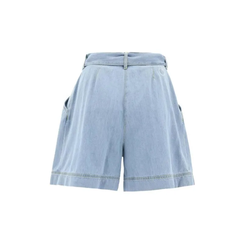 PINKO Belted Denim Shorts-1