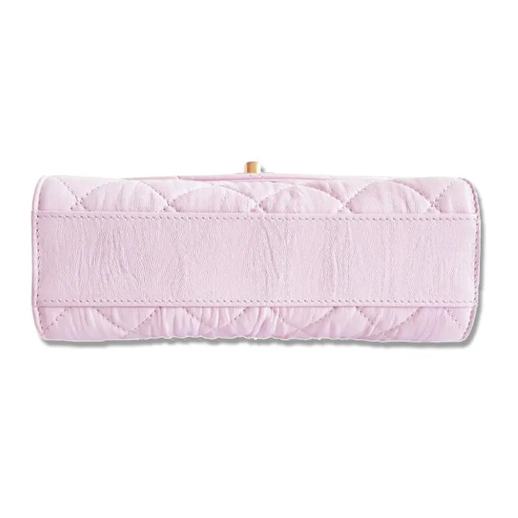 CHANEL Coco Handle Lambskin Shoulder Bag, Crossbody Bag, Handbag Women's Pink-3