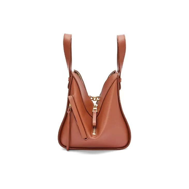 LOEWE Hallow's Mobile Castle Hammock Satin Cow Leather Shoulder Bag, Crossbody Bag, Handbag Women's Rusty Red-3